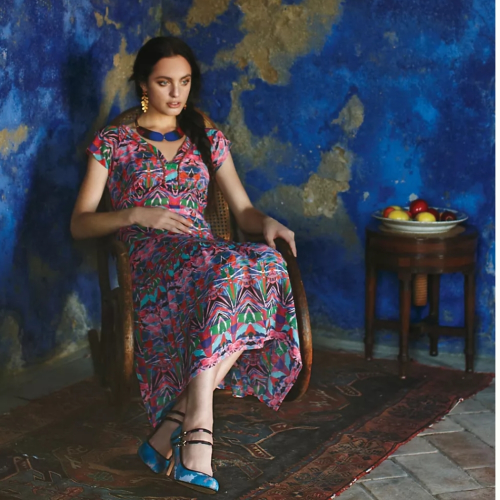 Anthropologie - Vanessa Virginia Beaded Mural Maxi Dress